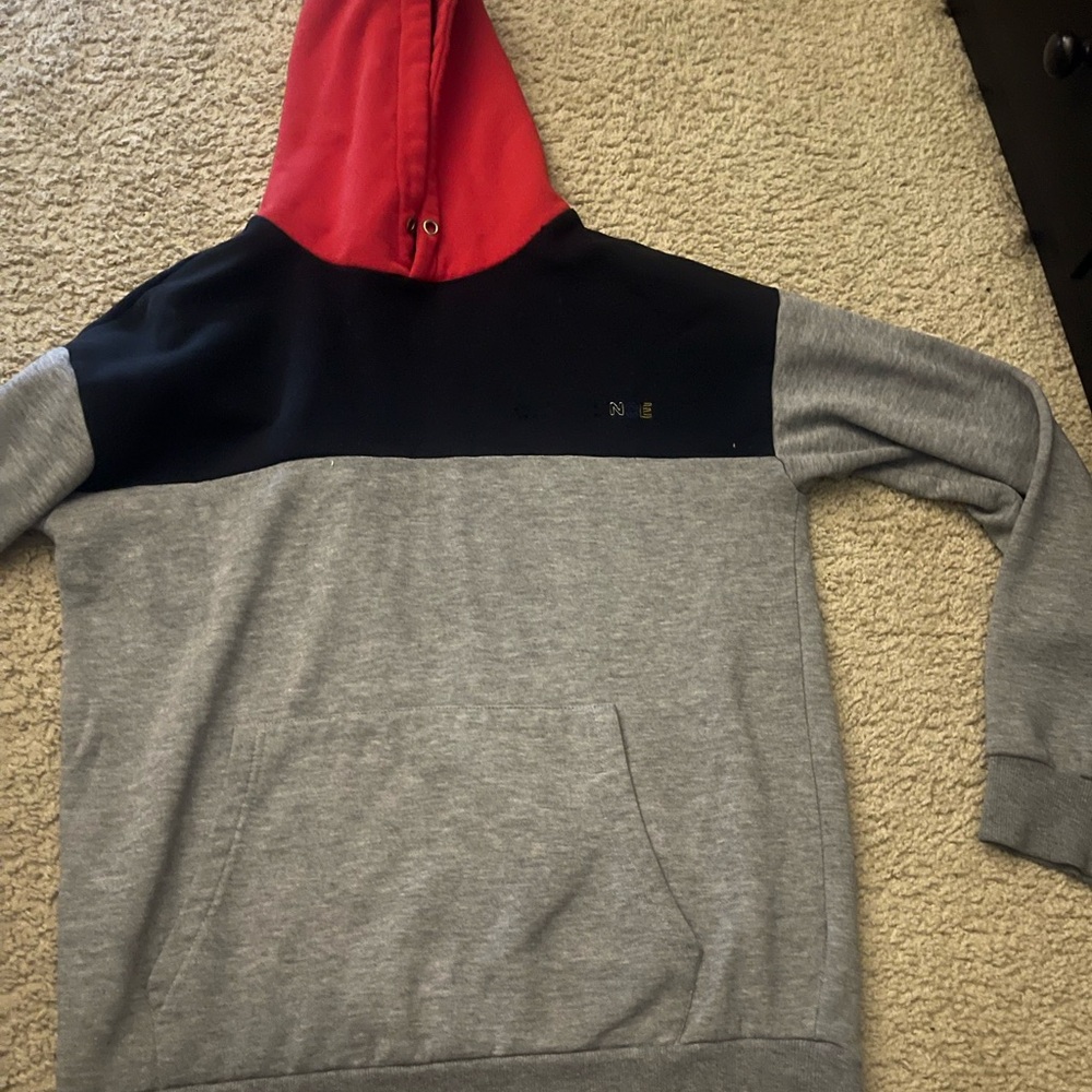 Red and Gray Colorblock Hoodie